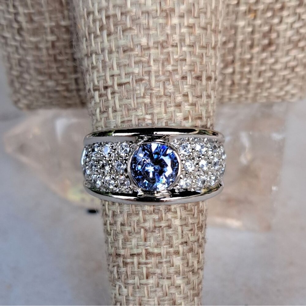 3 Carat t.w. Natural Tanzanite & Sapphire Sterling Silver Statement Ring - Picture 7 of 13